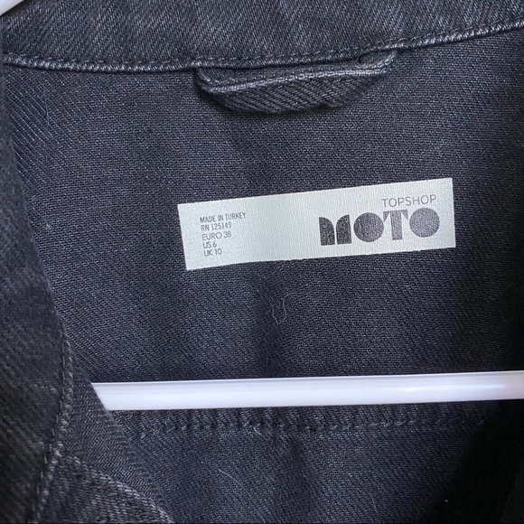 Topshop Black Denim Jacket w/ Bird Embroidery - Picture 3 of 7